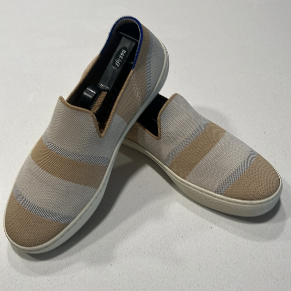 Rothy's Tan and Gray Slip-On Sneakers